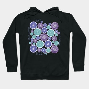 Slices of Very Peri Turquoise Fruits Hoodie